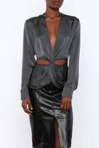  Satin Grey Top