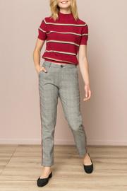  Checkered Velvet Trim Trouser
