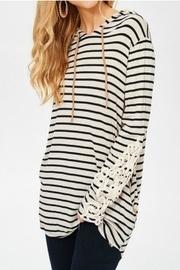  Stripe Hoodie Top