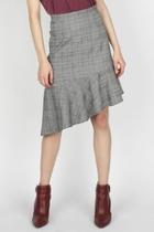  Asymmetrical Plaid Skirt