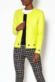  Yellow Faux Leather Blazer