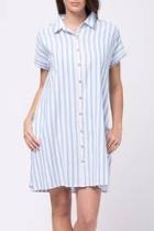 Vertical Striped Shirt Dress