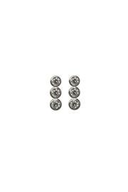  Silver Cz-stud Earrings