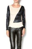  Faux Leather Peplum Top