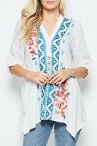  Embroidered White Tunic