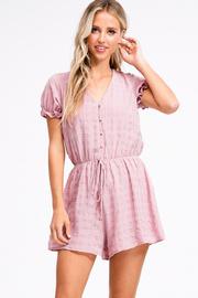  Button Up Tie Waist Romper