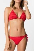  Sexy Red Ruffle Bikini
