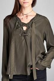  Lace Up Detail Blouse