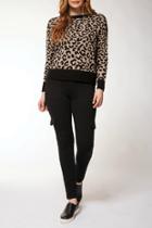  Scoop Neck Leopard Sweater