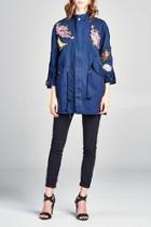  3/4-sleeve Embroidered Jacket