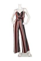  Tie-front Striped Jumpsuit