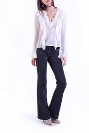  Ruffle White Blouse