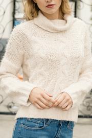  Cropped Turtleneck With Cable Knit Detail