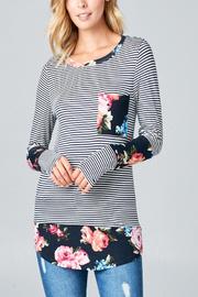  Stripe & Floral Top
