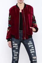  Embroidered Velour Bomber