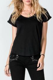  Faux Suede Raglan Top