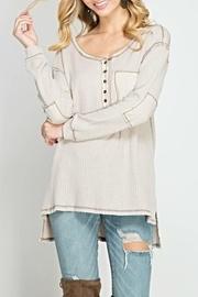  Waffle Henley Top