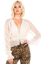  Beige Mesh Blouse