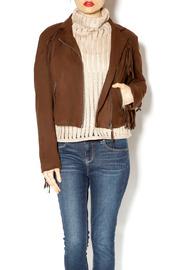 Audrey Chocolate Suede Fringe Jacket