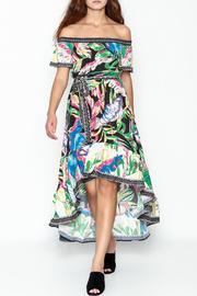  Printed Off Shoulder Dress