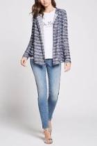  Striped Slub Cardigan