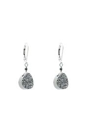  Pear Silver Druzy Earrings