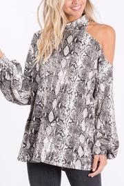  Snakeskin Knit Top With One Shoulder Strap