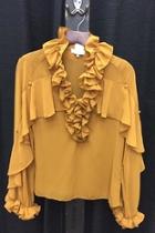  Frill Button-trim Blouse