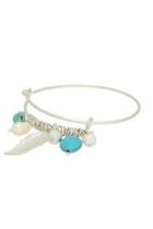  Silver Turquoise Feather Bangle