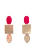  Red Metal Earring