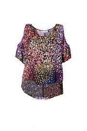  Cold Shoulder Confetti Top