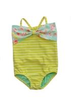  Yellow Striped Swimsuit