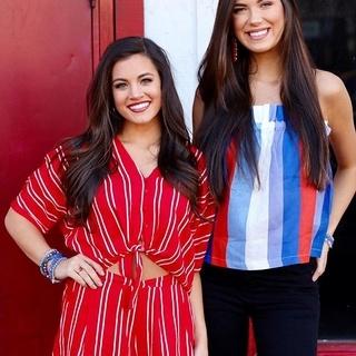  Multi Stripe Ruffle Tank