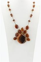  Amber-crystal Stone Necklace