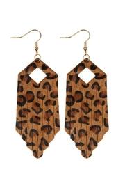  Fringe-hexagon-leopard Leather-hook-earrings