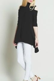  Turtleneck Cold Shoulder Top