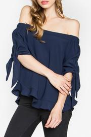  Navy Off Shoulder Top