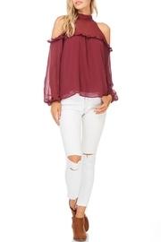  Solid Cold Ruffle Top