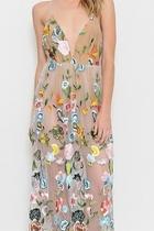  Nude Applique 3d Mesh Dress