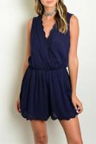  Navy Scallop Romper