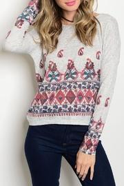  Gray Paisley Top