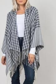  Hooded Wrap Poncho Slate Blue