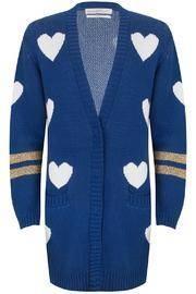  Heart Cardigan Blue