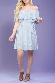  Off-shoulder Striped Dress
