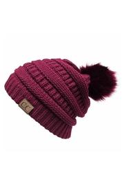  Burgundy Pom Beanie