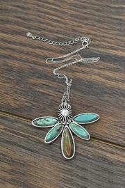  Sterling-silver-chain Natural-turquoise Pendant-necklace