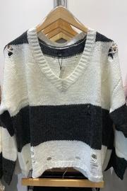 Black/white Distressed Sweater
