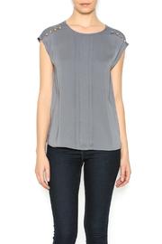  Charcoal Pleated Top
