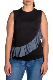  Tank Top W Assymetric Denim Ruffle