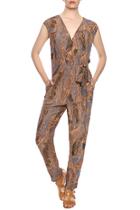  Coffee Printed Jumpsuit